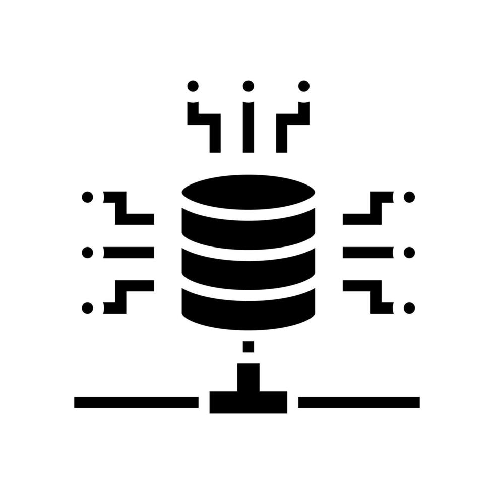 elektronische verbinding digitale verwerking glyph pictogram vectorillustratie vector