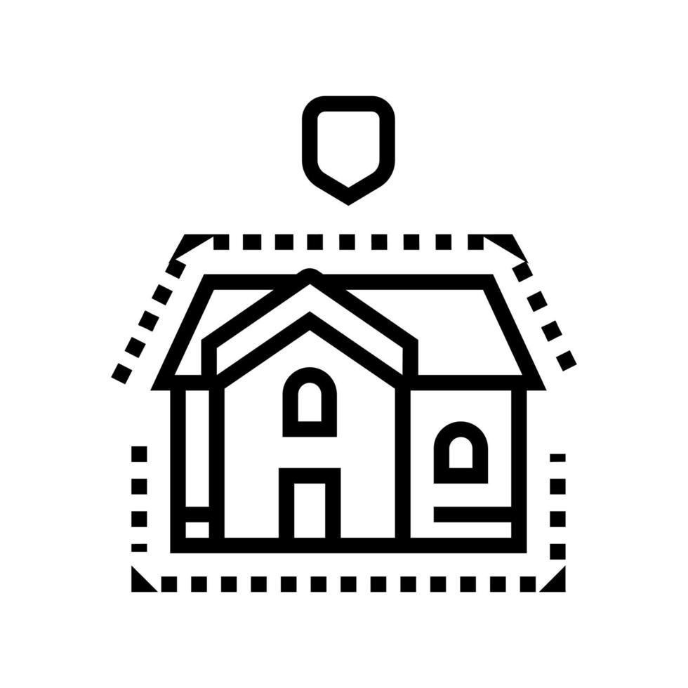 huis isolatie lijn pictogram vectorillustratie vector