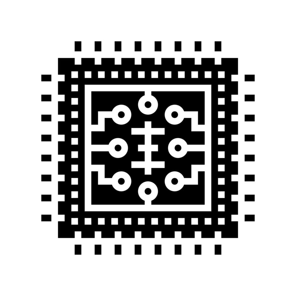 micro chip glyph pictogram vectorillustratie vector
