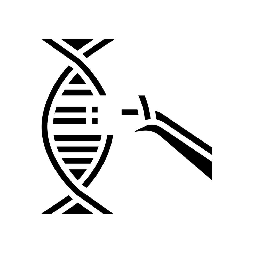 modificatie en constructie genetische molecuul glyph pictogram vectorillustratie vector