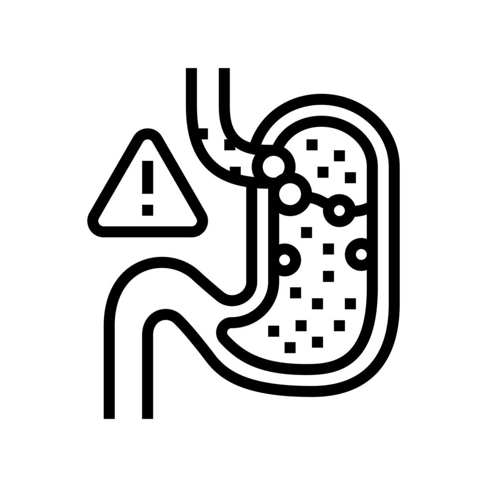 maagreflux lijn pictogram vectorillustratie vector