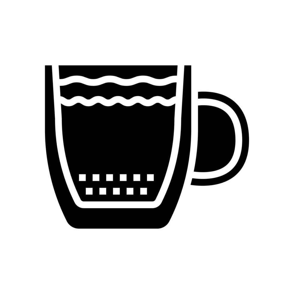 koffiekopje dubbelwandig glas glyph pictogram vectorillustratie vector