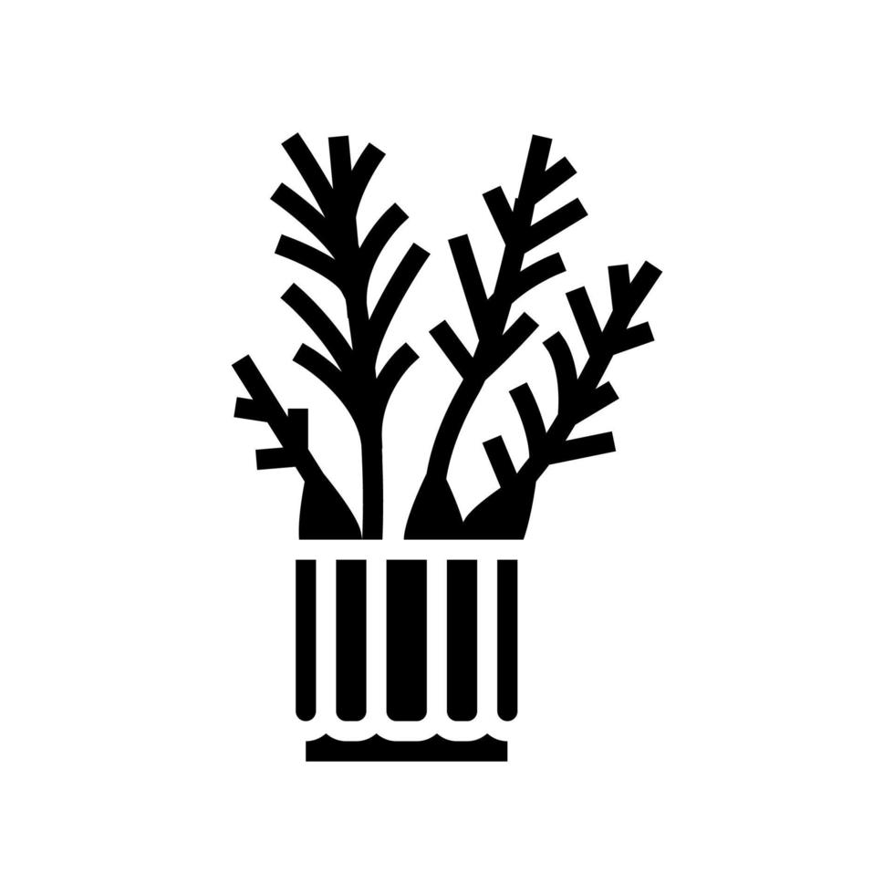 kamerplant in pot glyph pictogram vectorillustratie vector