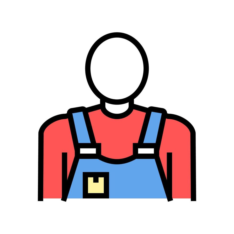 verhuizer service werknemer kleur pictogram vectorillustratie vector