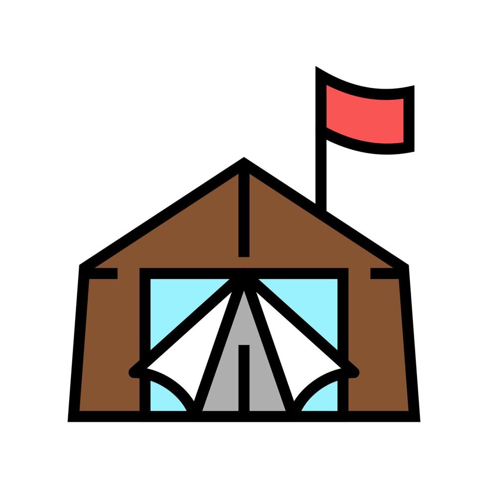 tent vluchteling kleur pictogram vectorillustratie vector