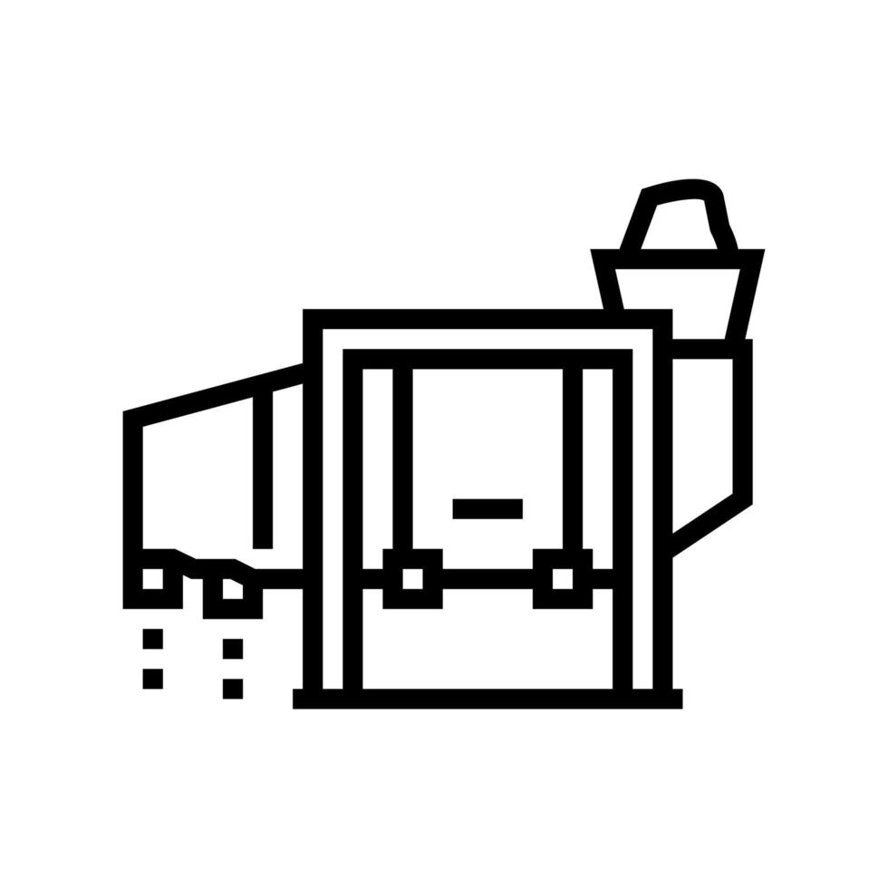 laden steen machine lijn pictogram vectorillustratie vector