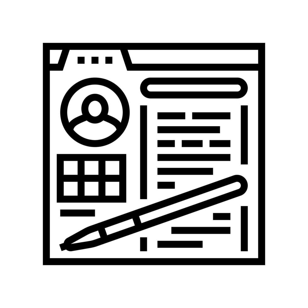 blog beheer lijn pictogram vectorillustratie vector