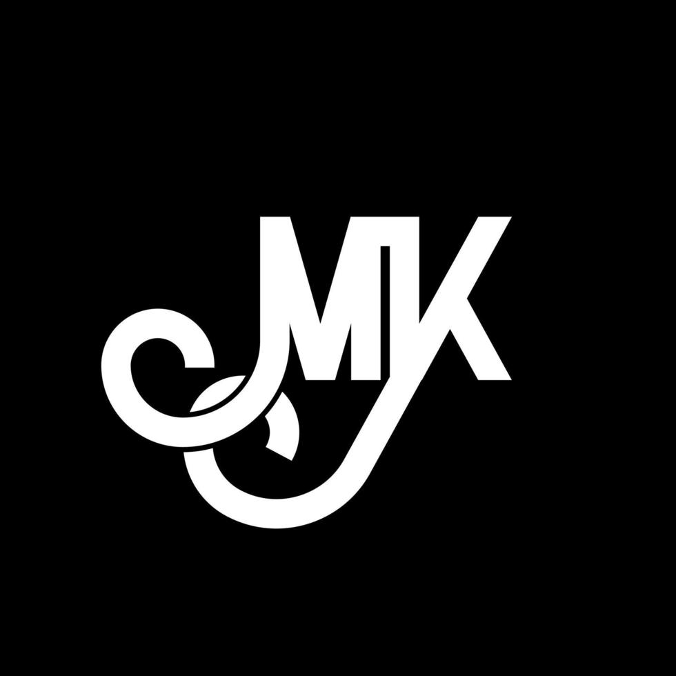 mk brief logo ontwerp. beginletters mk logo icoon. abstracte letter mk minimale logo ontwerpsjabloon. mk brief ontwerp vector met zwarte kleuren. mk-logo