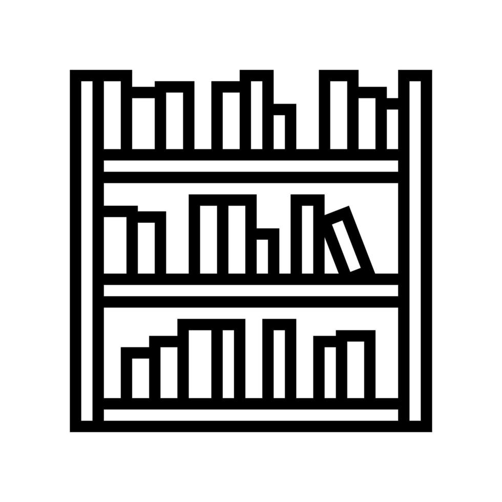 bibliotheek plank met boeken lijn pictogram vectorillustratie vector