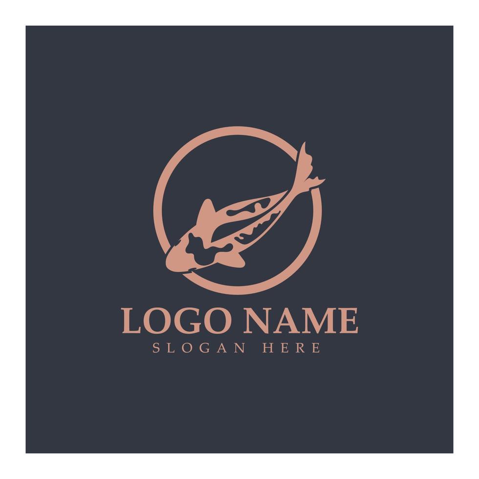 koi vissen logo pictogram illustratie vector ontwerpsjabloon