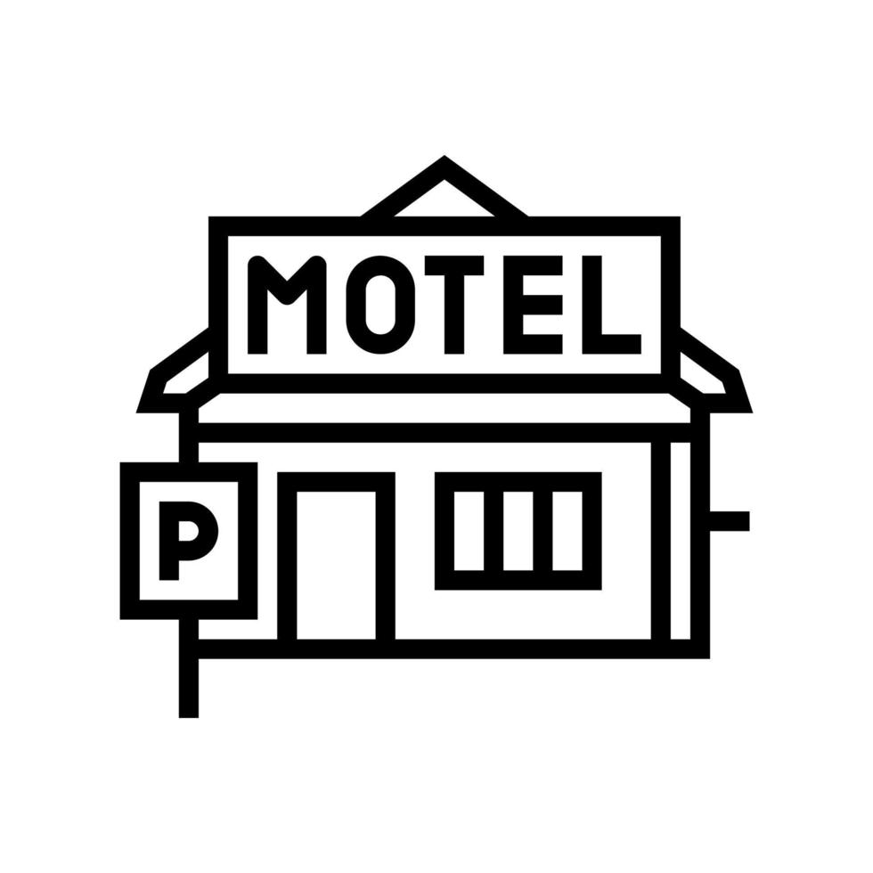 bouw motel lijn pictogram vectorillustratie vector