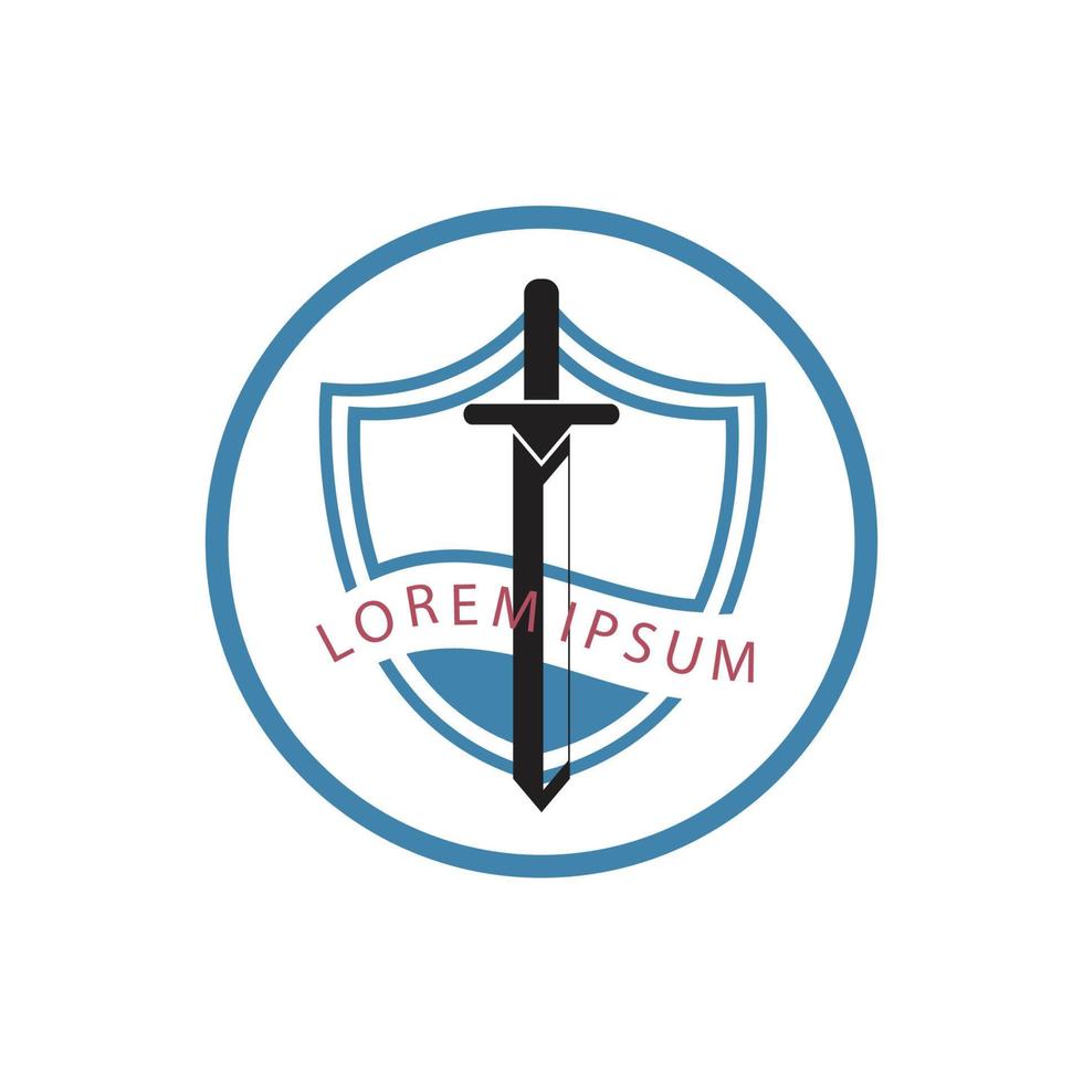 schild en zwaard logo pictogram ontwerp template.guardian icon.security element. vector