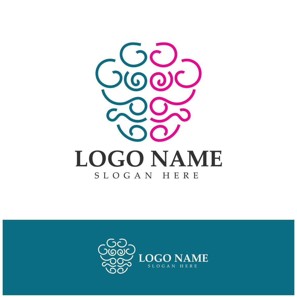 hersenen logo ontwerpen concept vector, gezondheid hersenen pulse logo, hersenen zorg logo sjabloon vector