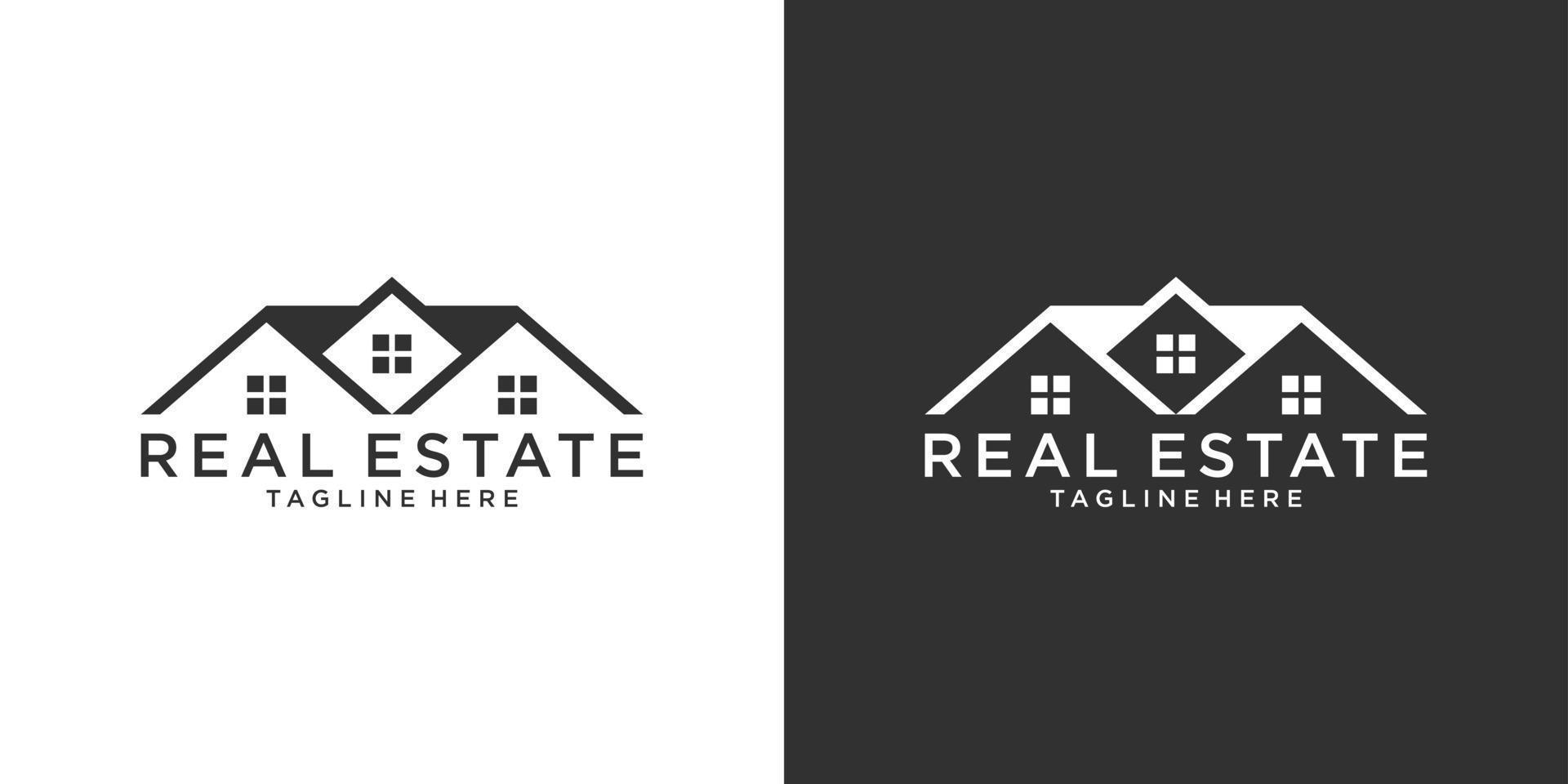 dak en huis logo vector ontwerpconcept. onroerend goed logo