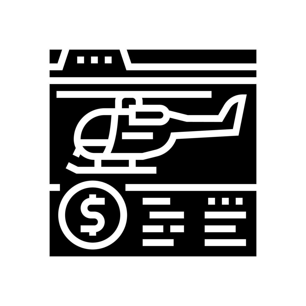 helikopter online kopen glyph pictogram vectorillustratie vector