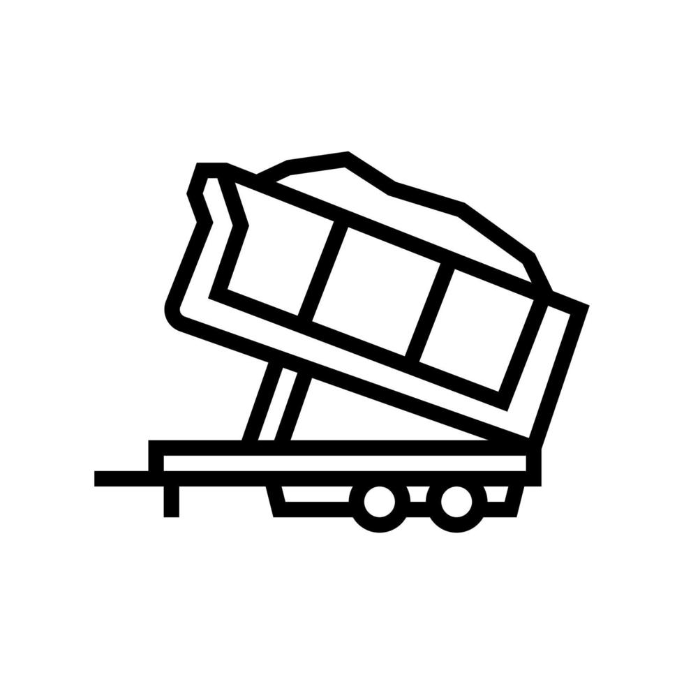 zand transport trailer lijn pictogram vectorillustratie vector