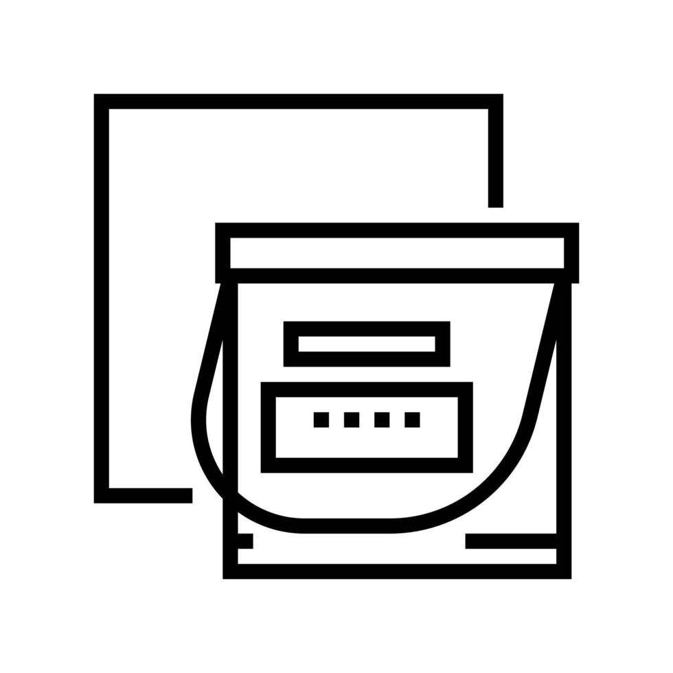 isolatie materiaal container lijn pictogram vectorillustratie vector