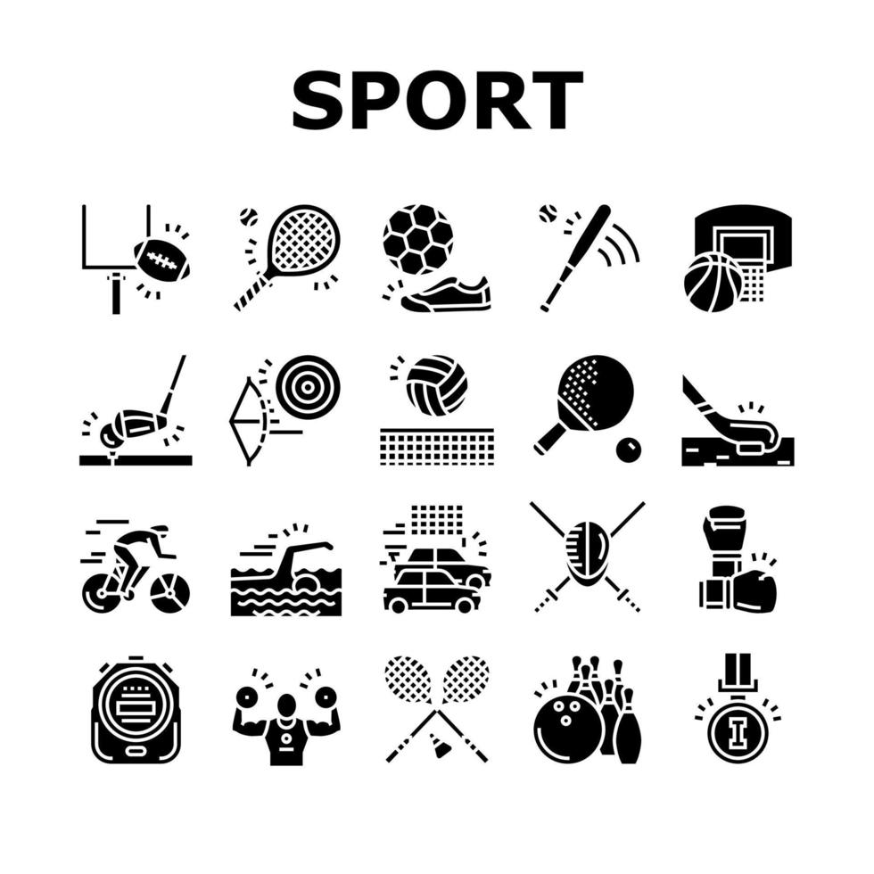 sport actieve competitieve spel pictogrammen instellen vector