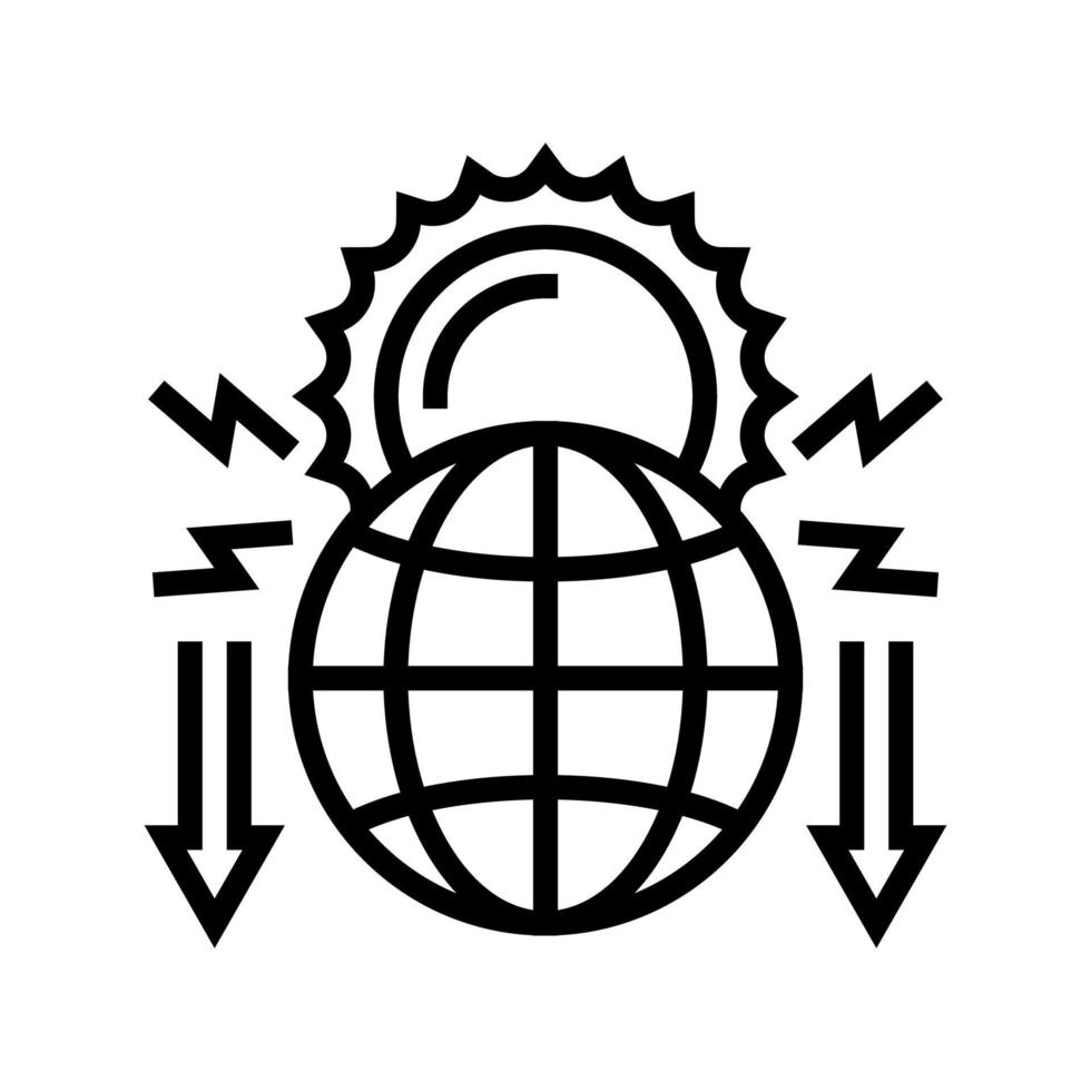 klimaatverandering en vernietiging van de natuur sociaal probleem lijn pictogram vectorillustratie vector