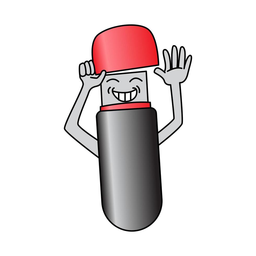 gelukkig lachend flashdisk cartoon mascotte vector sjabloon