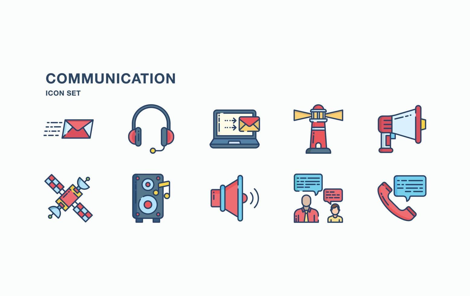 communicatie en technologie icon set vector