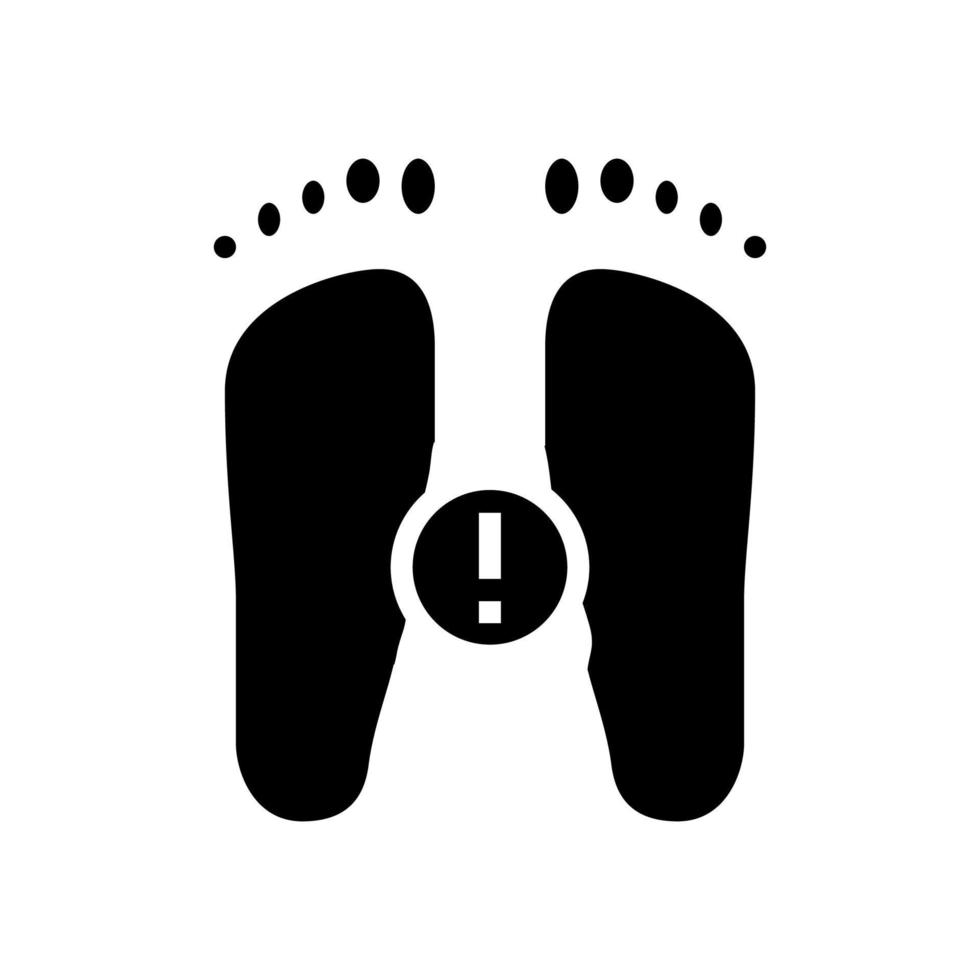 ziekte platte voeten glyph pictogram vectorillustratie vector