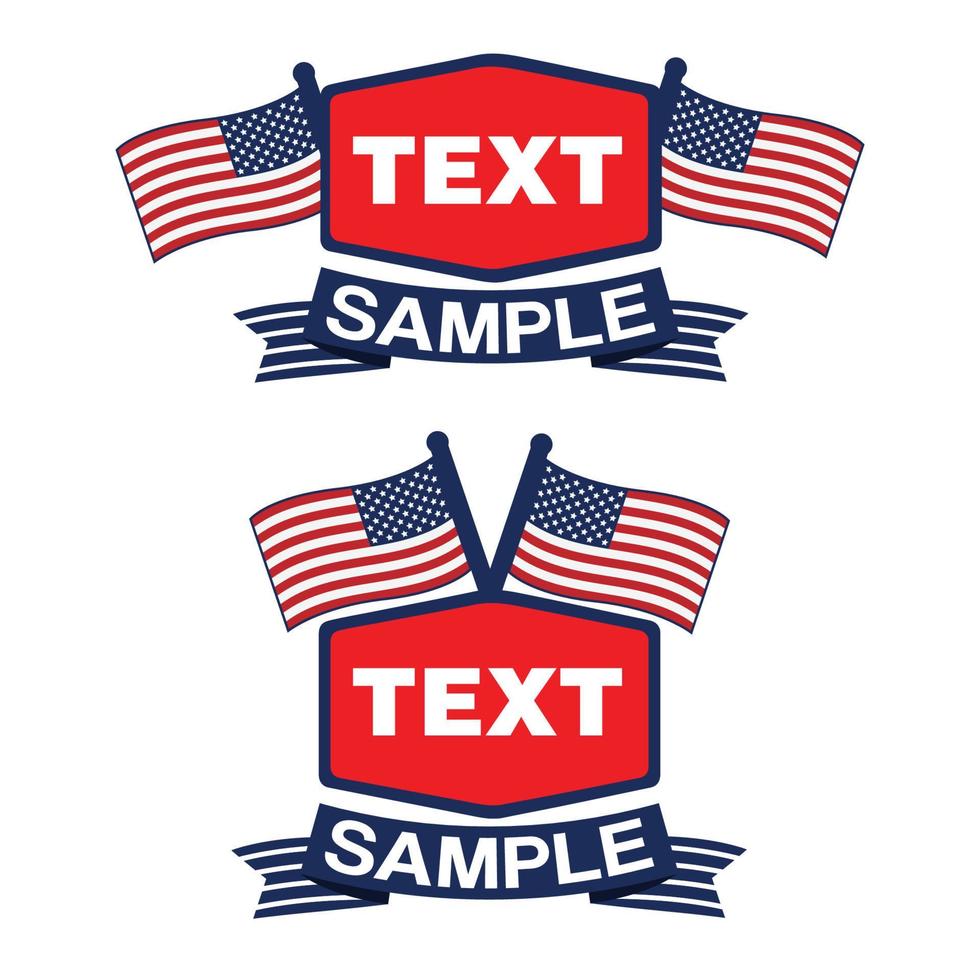 embleem badge logo bundel set met Amerikaanse vlag vector