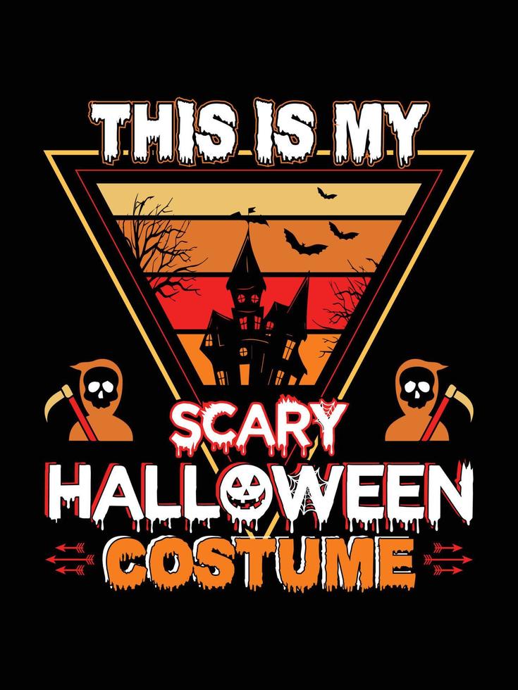Halloween horror vintage t-shirtontwerp, enge afdruksjabloon vectorafbeeldingen, hoogwaardige typografie illustratie shirtontwerp vector