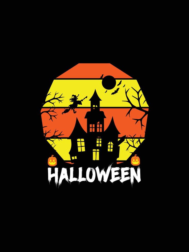 Halloween horror vintage t-shirtontwerp, enge afdruksjabloon vectorafbeeldingen, hoogwaardige typografie illustratie shirtontwerp vector