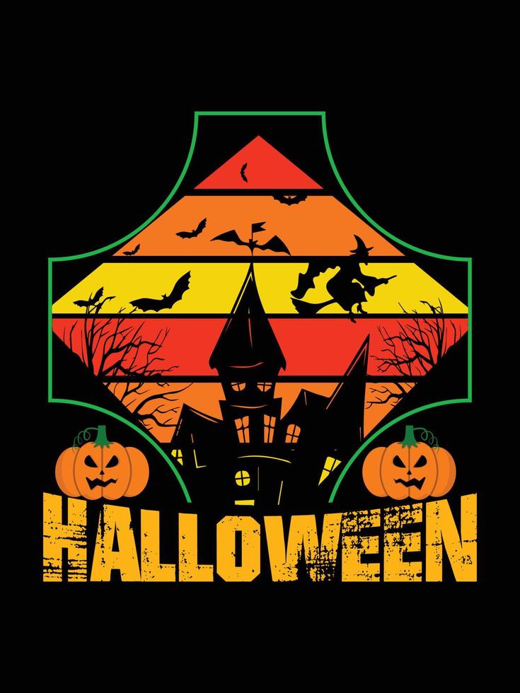 Halloween horror vintage t-shirtontwerp, enge afdruksjabloon vectorafbeeldingen, hoogwaardige typografie illustratie shirtontwerp vector