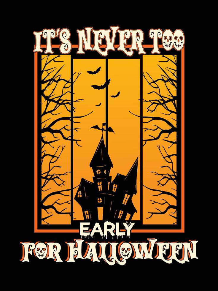 Halloween horror vintage t-shirtontwerp, enge afdruksjabloon vectorafbeeldingen, hoogwaardige typografie illustratie shirtontwerp vector