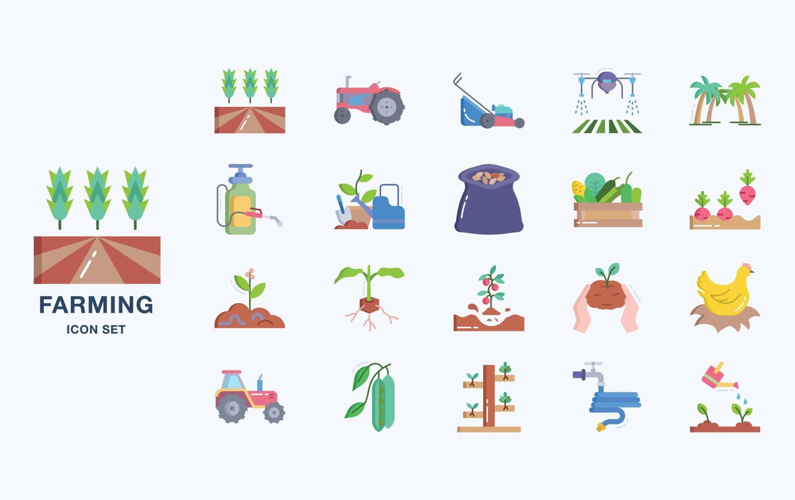 set van landbouw en landbouw vector iconen