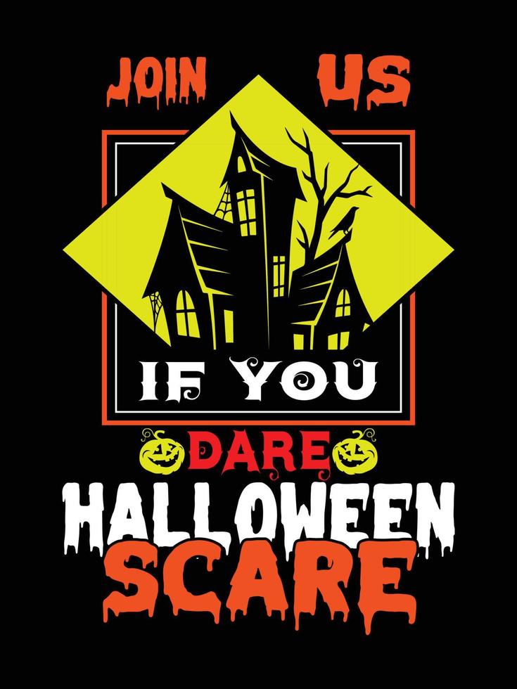 Halloween horror vintage t-shirtontwerp, enge afdruksjabloon vectorafbeeldingen, hoogwaardige typografie illustratie shirtontwerp vector