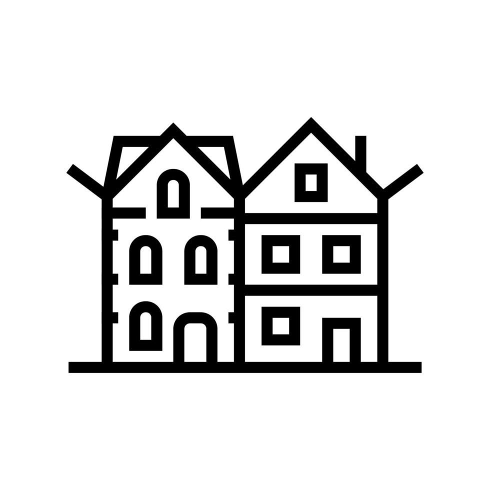 stadshuis huis lijn pictogram vectorillustratie vector