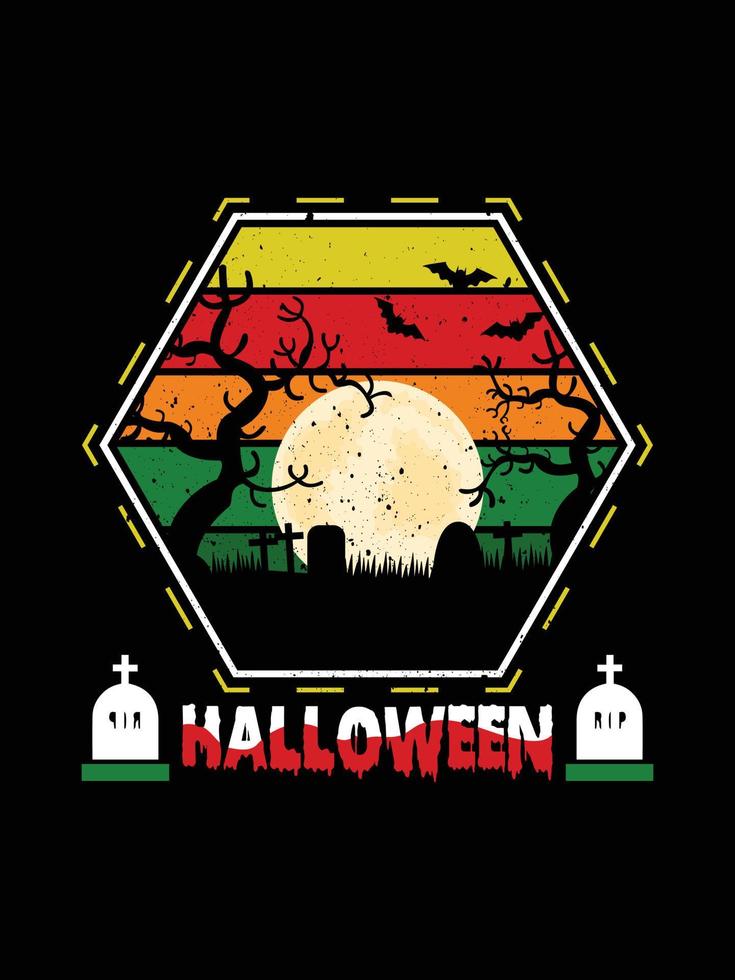 Halloween horror vintage t-shirtontwerp, enge afdruksjabloon vectorafbeeldingen, hoogwaardige typografie illustratie shirtontwerp vector