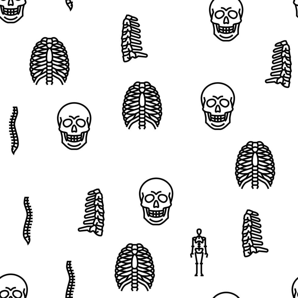 bot menselijk skelet structuur vector naadloos patroon