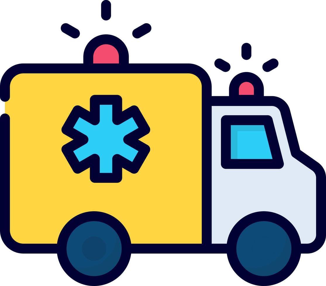 ambulance, noodpictogram, pictogram voor gezondheidszorg en medisch. vector