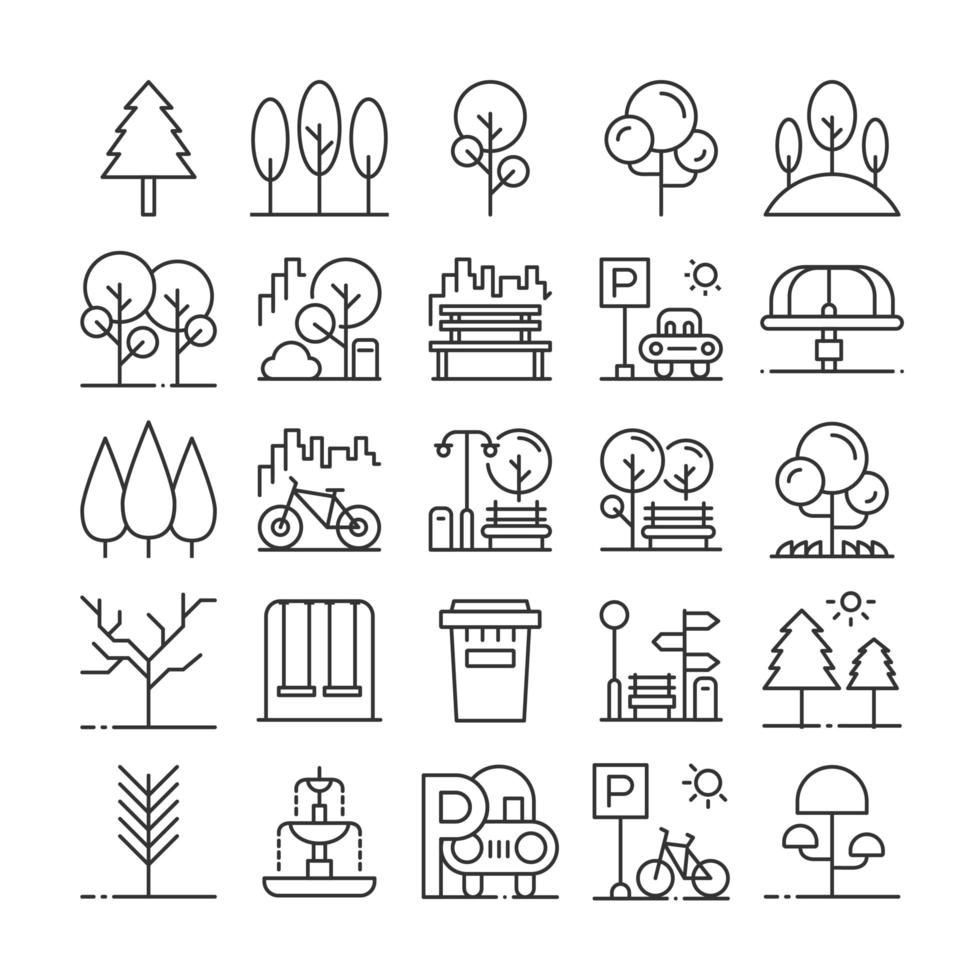 park elementen pictogramserie. vector