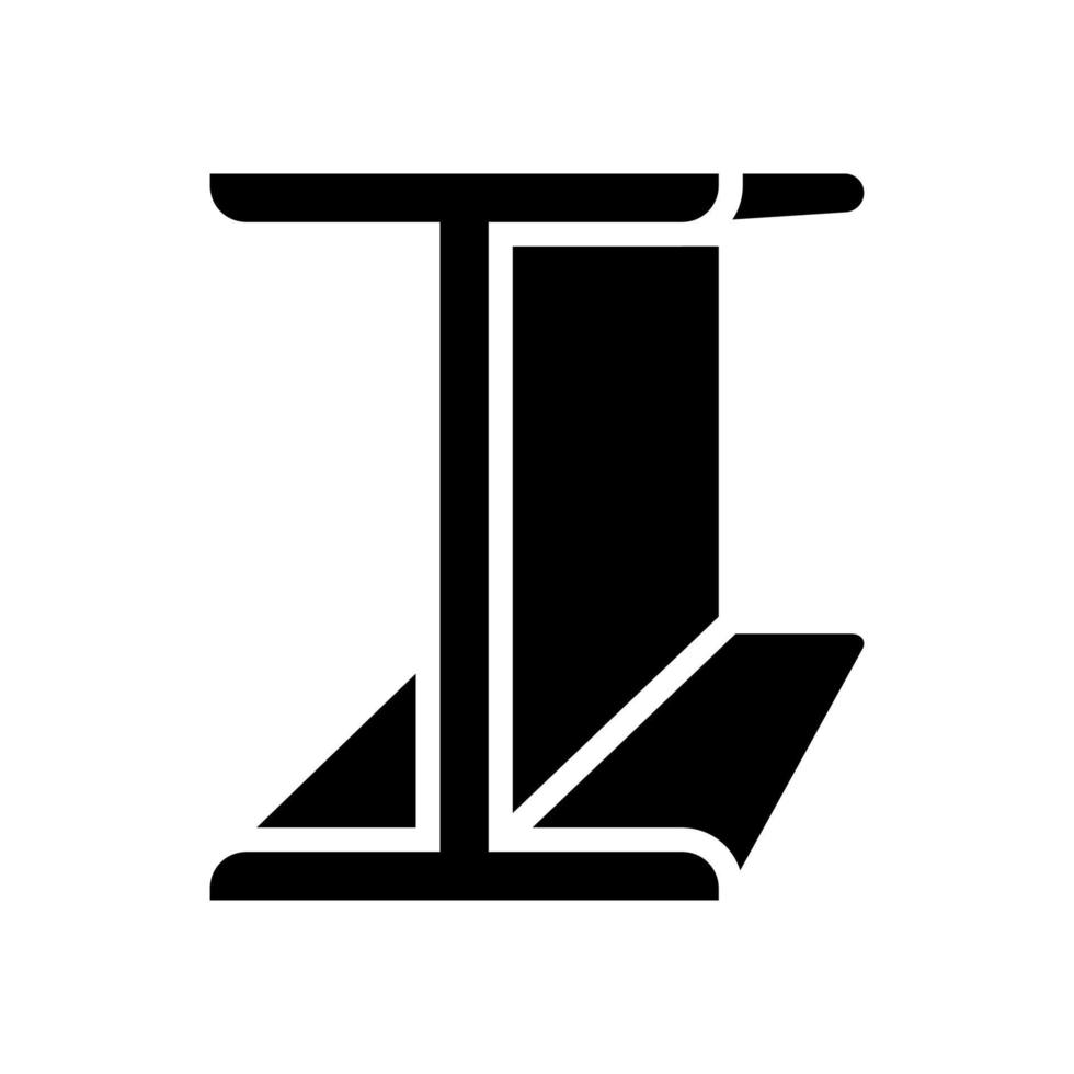 balken metalen profiel glyph pictogram vectorillustratie vector
