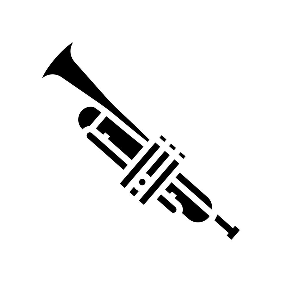 trompet wind muzikant instrument glyph pictogram vectorillustratie vector