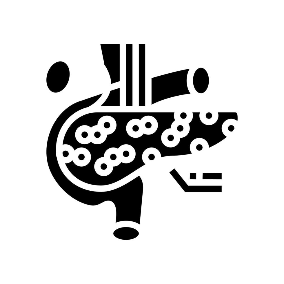 alvleesklier endocrinologie glyph pictogram vectorillustratie vector