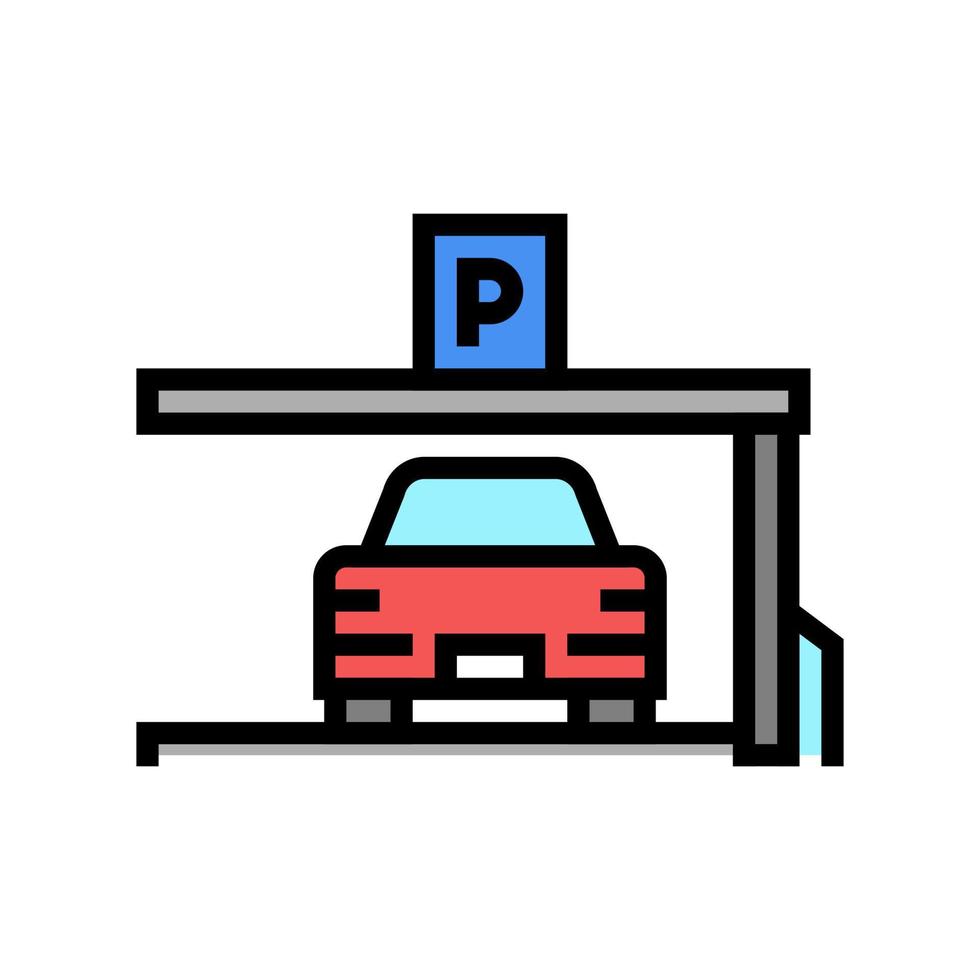 auto op plaats van parkeren kleur pictogram vectorillustratie vector