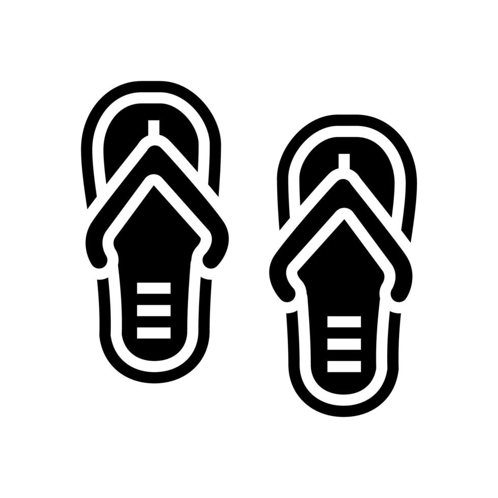 pantoffels zomer schoenen glyph pictogram vectorillustratie vector