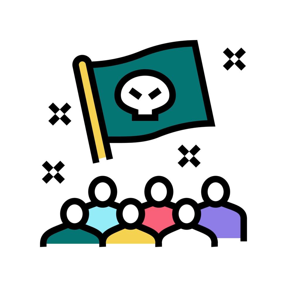 piraten kinderfeest kleur pictogram vectorillustratie vector