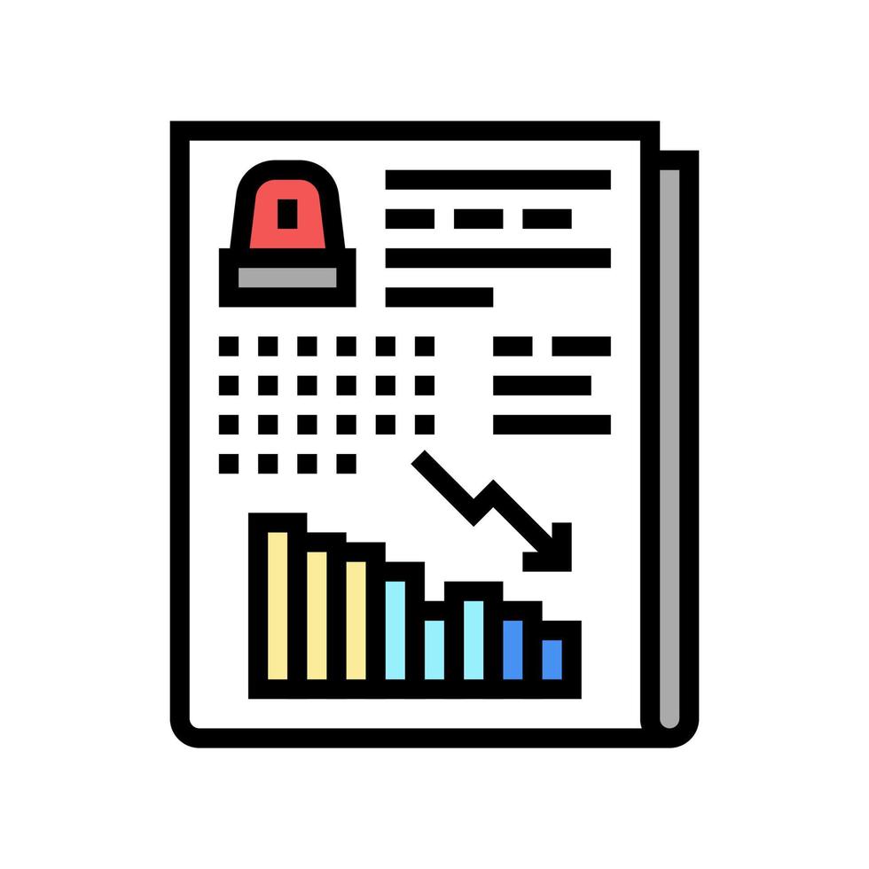 risicobeoordeling en reductie kleur pictogram vectorillustratie vector