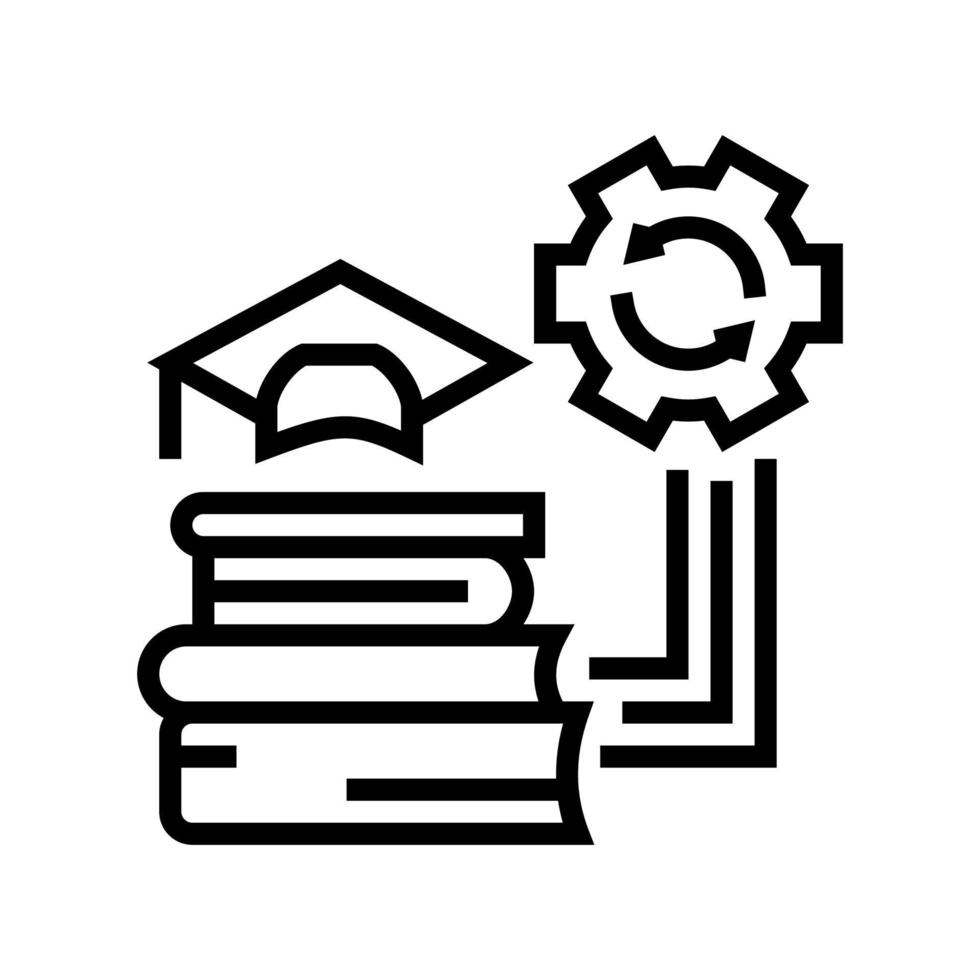 onderwijs optimaliseren lijn pictogram vectorillustratie vector