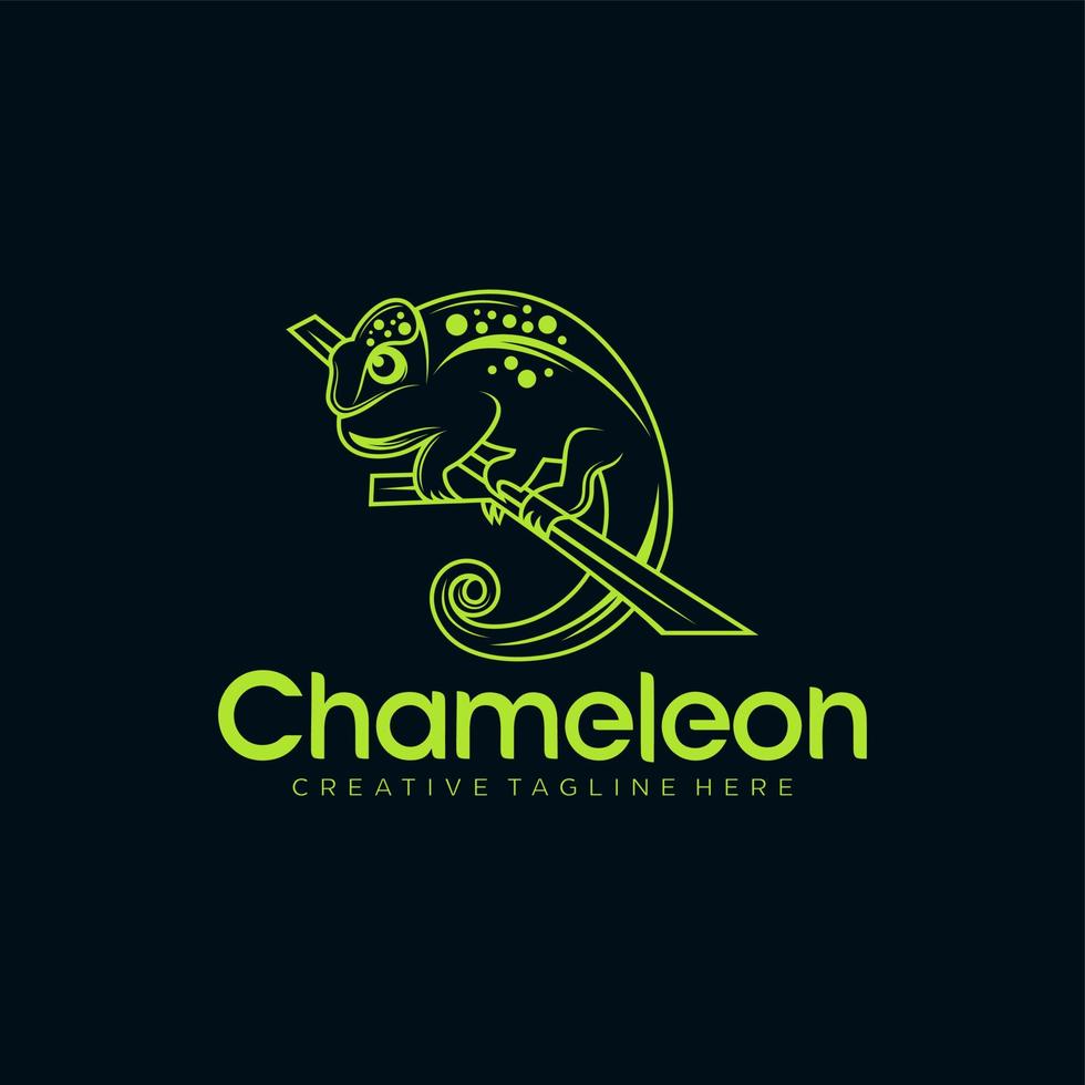 kameleon mascotte logo ontwerp vectorillustratie vector