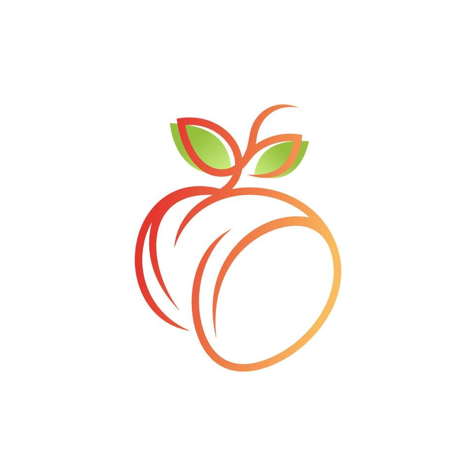 creatieve perzik logo symbool ontwerp illustratie vector