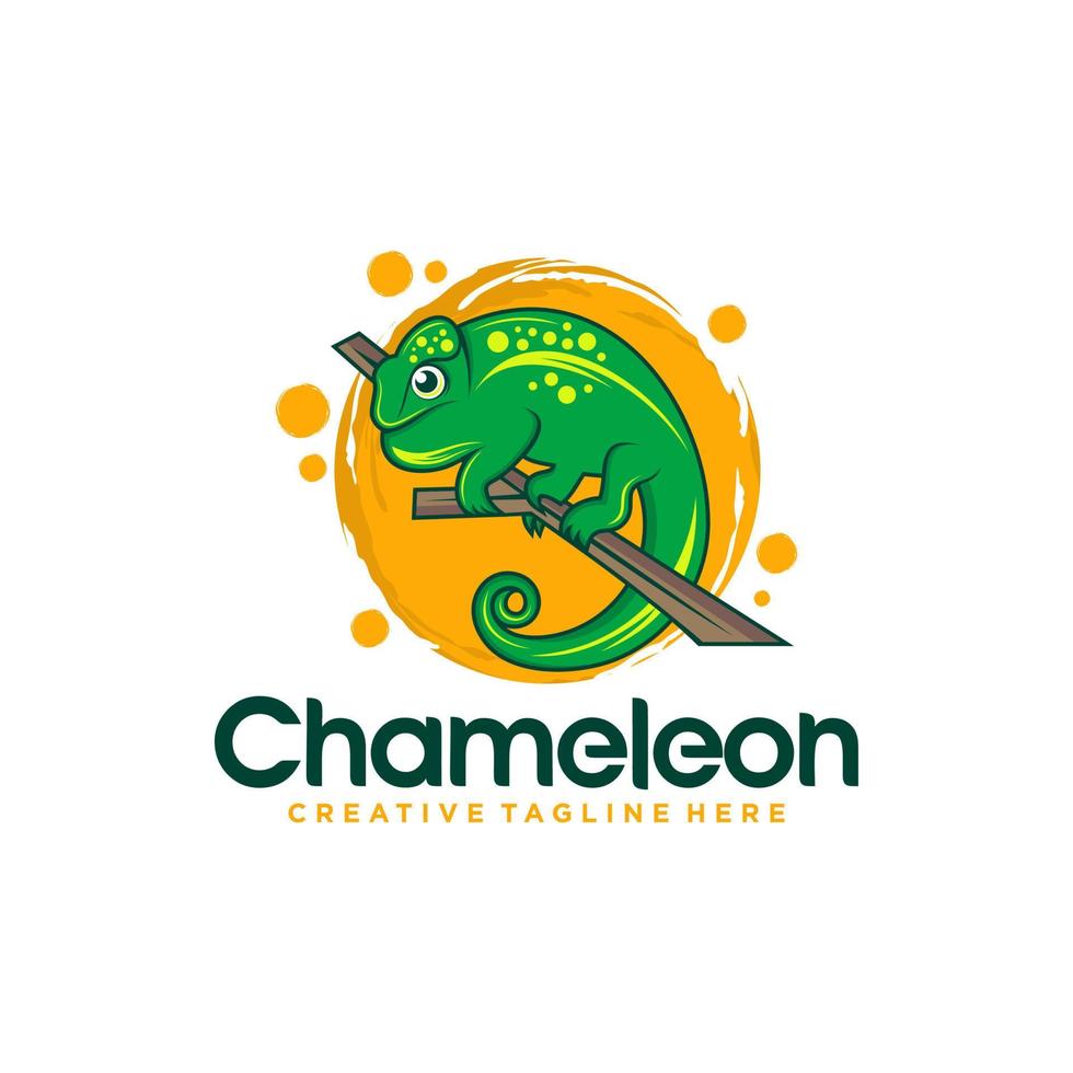 kameleon mascotte logo ontwerp vectorillustratie vector