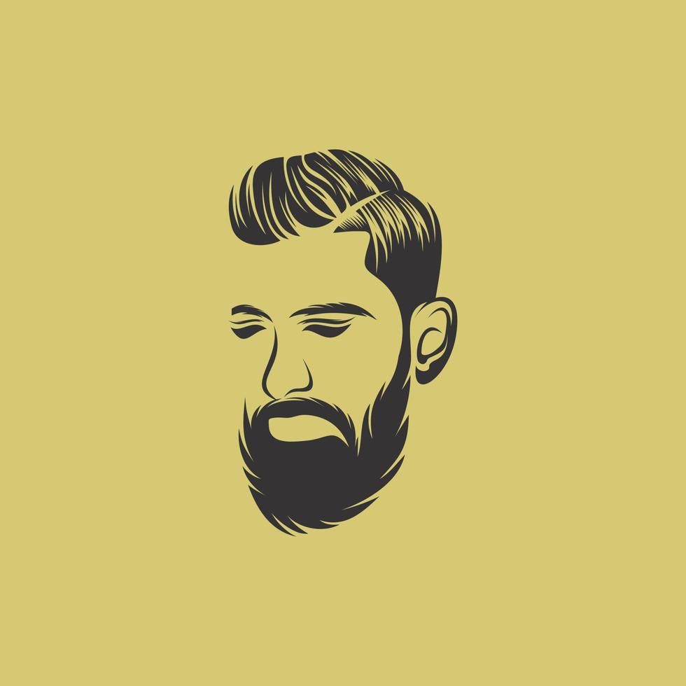 baard kapper logo vector ontwerpsjabloon